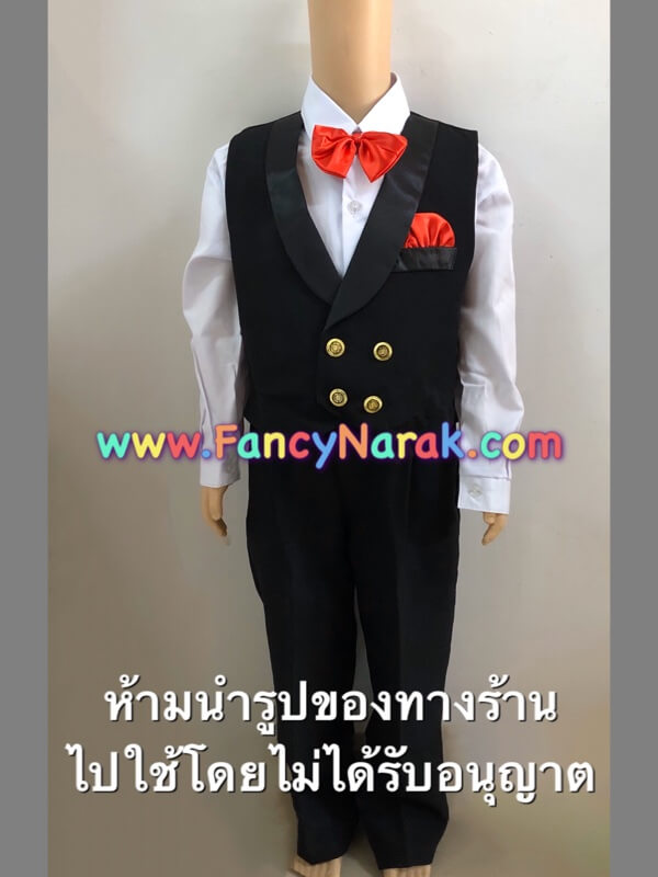 ชุดสูทกั๊กสีดำ (เนื้อผ้าสูทจริง ไม่ใช่สูทจีน)