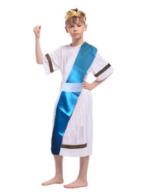 ชุดกรีก ผ้าคาดสีฟ้า greek blue