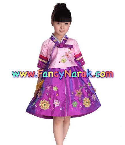 ชุดเกาหลี ฮันบก สีม่วง