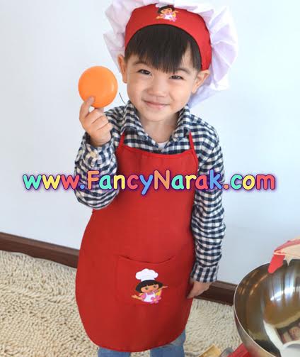 ชุดกุ๊ก ชุดเชฟ  ขนาด free size ประมาณเด็กสูง 90-130 cm