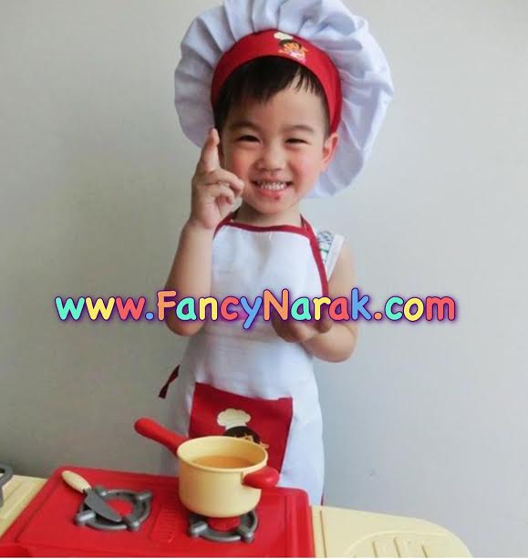 ชุดกุ๊ก ชุดเชฟ  ขนาด free size ประมาณเด็กสูง 90-130 cm
