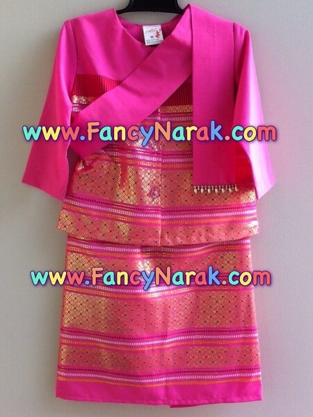 ชุดแอร์โฮสเตส การบินไทย สีชมพู