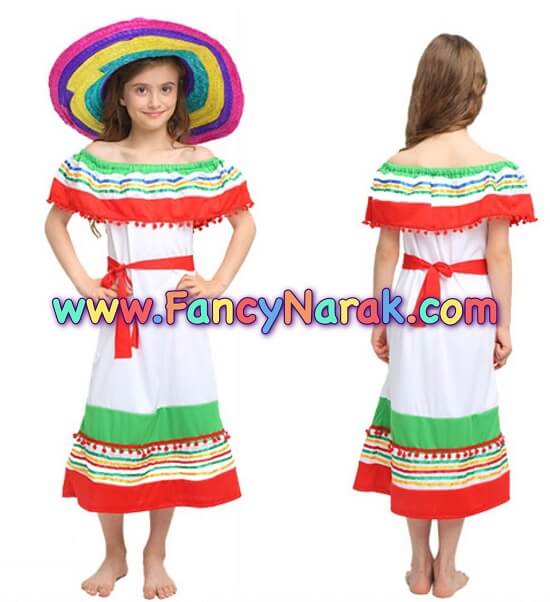 ชุดเม็กซิกัน Mexican พร้อม หมวกขนาดใหญ่ (โรงงานB)