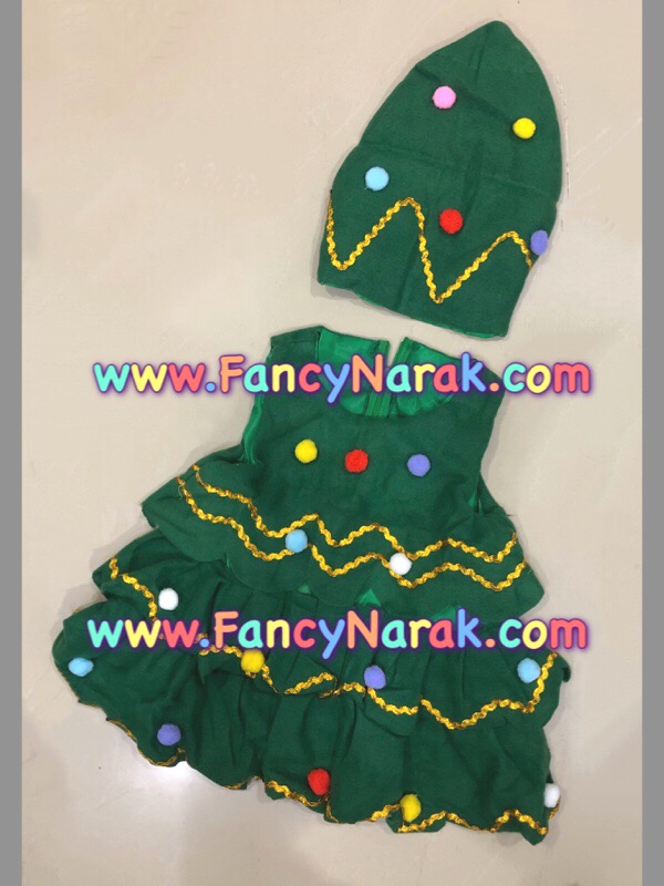 ชุดต้นคริสมาสต์ สีเขียวแก่ (ผ้าสำลี) CHRISTMAS TREE