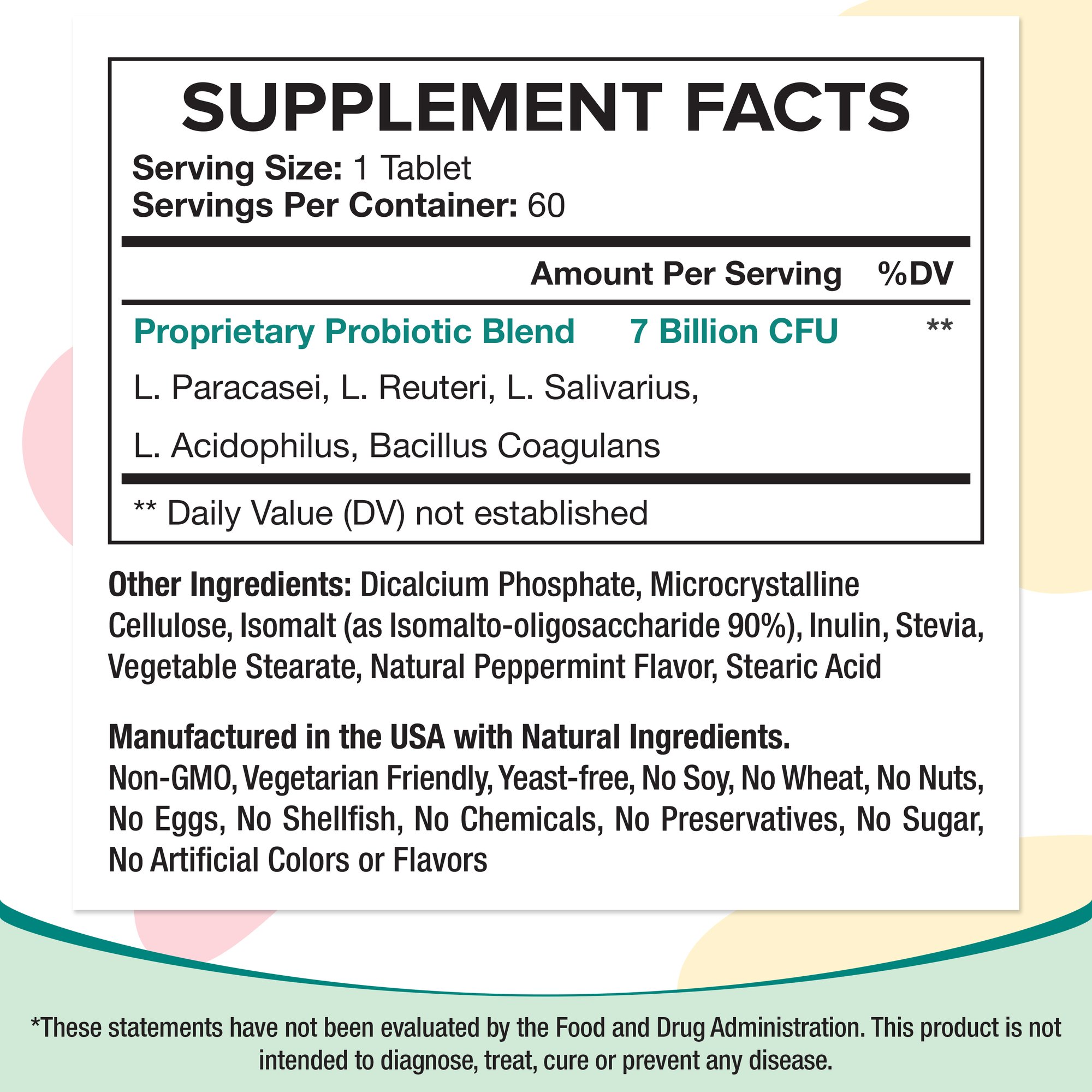 Oral Dental Probiotic 7 Billion CFU Oral Dental Probiotic 7 Billion CFU